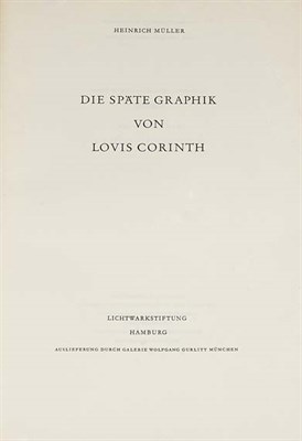 Lot 4038 - [CORINTH, LOVIS] MULLER, HEINRICH Die Spate...