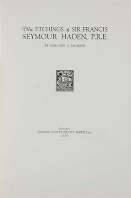 Lot 4072 - [HADEN, FRANCIS SEYMOUR] SALAMAN, MALCOLM C....