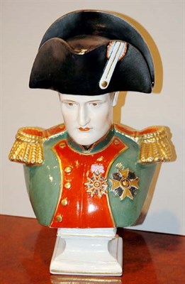 Lot 486 - Capodimonte Porcelain Bust of Napoleon Height...