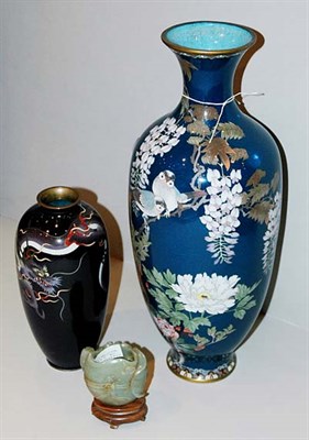 Lot 350 - Two Asian Cloisonne Vases; Together with a...