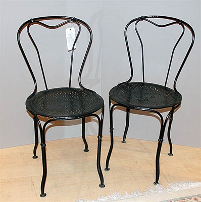 Lot 1114 - Set of Six French Metal Garden Chairs...