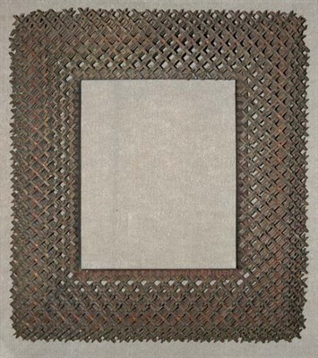 Lot 2244 - Tramp Art Crown of Thorns Rectangular Mirror...