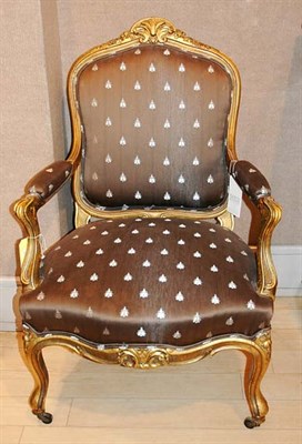 Lot 544 - Louis XV Style Gilt-Wood Armchair 20th Century