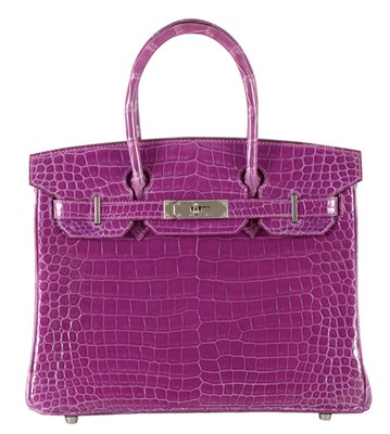 Lot 325 - Hermes Violet Crocodile Birkin Bag French,...