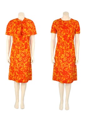 Lot 91 - Dior Floral Silk Gazar Capelet Day Ensemble...