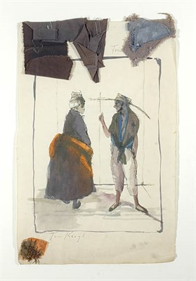 Lot 382 - Tom Keogh Costume Design with Swatches Gouache...