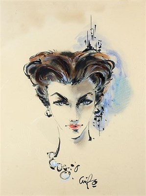 Lot 378 - Guglio Christian Dior Coiffure Sketch 1950s...