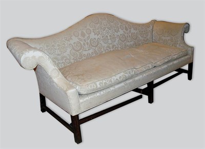 Lot 4460A - Mahogany Chippendale Style Camel Back Sofa...