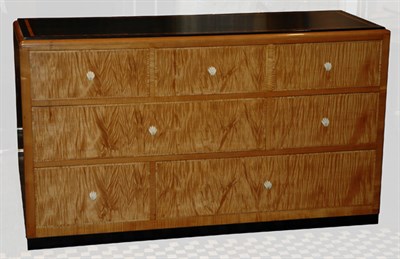 Lot 224 - Art Deco Ebonized and Exotic Wood Chest of...