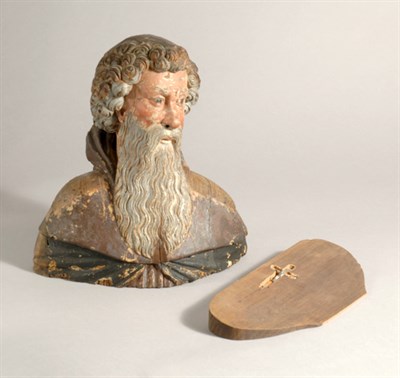 Lot 340 - Continental Polychrome Decorated Bust of a...