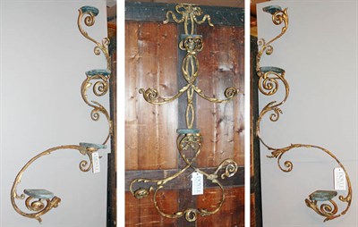 Lot 1194 - Set of Three Gilt-Metal Scrolled Brackets...
