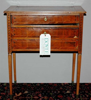 Lot 1165 - Continental Inlaid Walnut Three-Drawer...