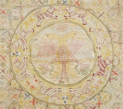 Lot 342 - Embroidered Linen Coverlet Goa, 19th Century...