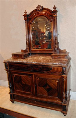 Lot 1108 - Victorian Marble Top Walnut Dresser Height 7...