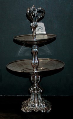 Lot 1254 - Austro-Hungarian Silver Two-Tier Cake Stand...