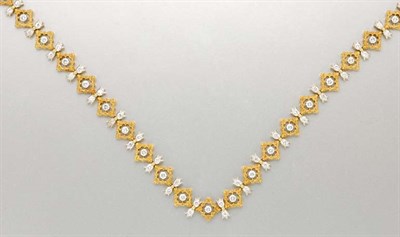 Lot 1443 - Gold and Diamond Necklace