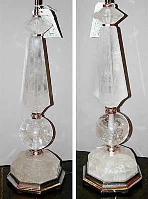 Lot 584 - Pair of Baroque Style Silvered Wood and Rock...