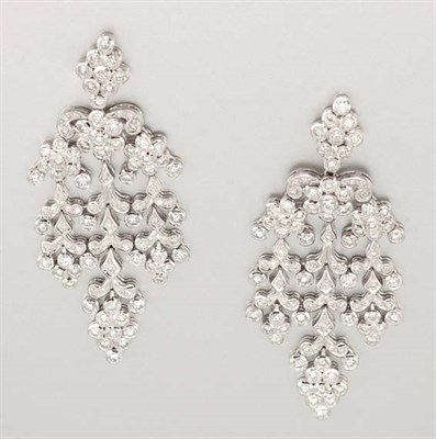 Lot 1446 - Pair of Diamond Pendant Earrings