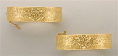 Lot 1242 - Pair of Antique Gold Bangles