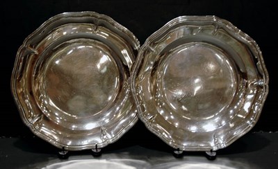 Lot 1250 - Pair of Asian Silver Circular Trays Total...