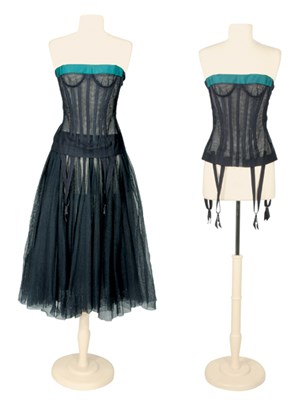 Lot 29 - Dior Black Tulle Bustier and Petticoat French,...