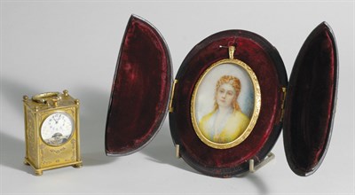 Lot 4239 - Miniature Portrait in Original Leather Case;...