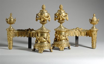 Lot 521 - Pair of Louis XVI Gilt-Bronze Chenets Late...