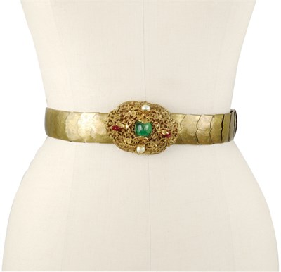Lot 215 - Chanel Gilt-Metal Filigree Clasp Belt French,...