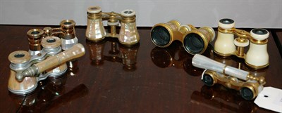 Lot 1205 - Seven Pairs of Opera Glasses Including three...