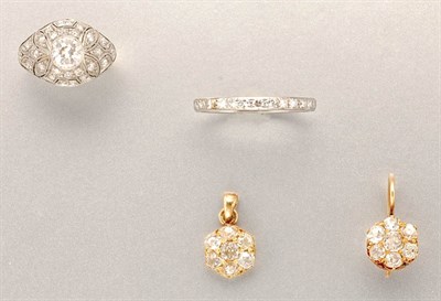 Lot 1301 - Group of Diamond Jewelry