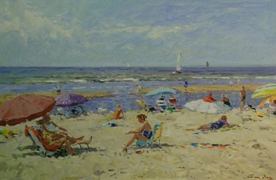 Lot 4041 - Niek van der Plas Dutch, b.1954 BEACH SCENE...
