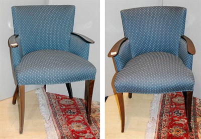 Lot 1129 - Pair of Upholstered Mahogany Armchairs Modern