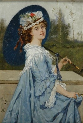 Lot 1096 - Victor Lagye Belgian, 1825-1896 WOMAN WITH...