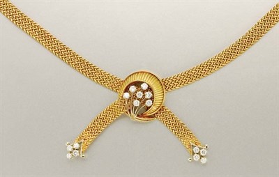 Lot 1355 - Gold and Diamond Necklace