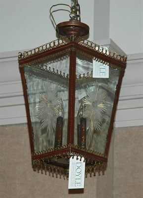 Lot 4312 - Gilt-Metal and Etched Glass Four-Light Hall...