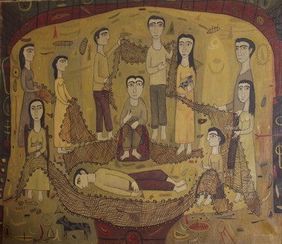 Lot 21 - Joan Brotat Spanish, 1920-1990 Pescadores...