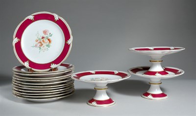 Lot 4134 - Coalport Porcelain Dessert Service Comprising...