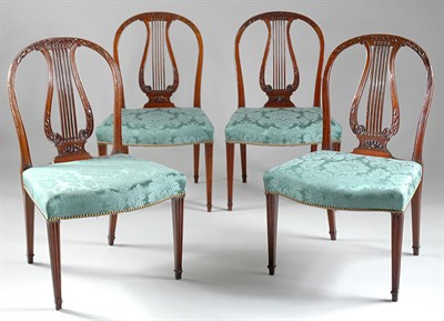 Lot 457 - Set of Eight George III Mahogany Dining Chairs...