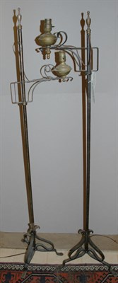 Lot 2209 - Assembled Pair of Wrought Iron and Brass...