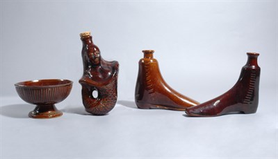 Lot 2200 - Group of Treacle Glazed Pottery Articles 19th...