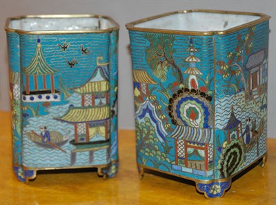 Lot 365 - Pair of Chinese Cloisonne Jardinieres...