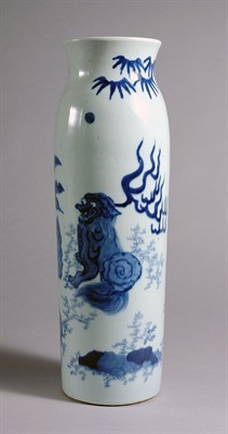 Lot 1125 - Chinese Blue and White Glazed Porcelain Sleeve...
