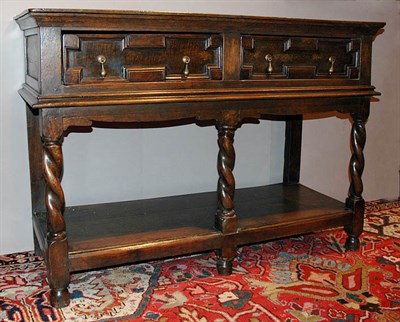 Lot 307 - Charles II Style Oak Sideboard The rectangular...