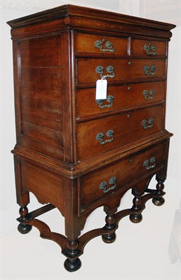 Lot 316 - William and Mary Style Oak Chest on Stand The...
