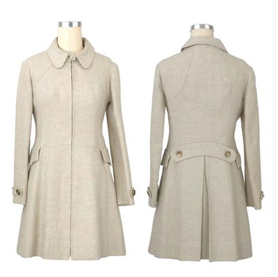 Lot 93A - Jean Muir Natural Linen Mod Mini Coat English,...