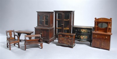 Lot 2266 - Group of Wood Doll House Furniture Including a...