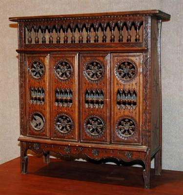 Lot 4141 - Fruitwood Spindle Covered Miniature Wardrobe...