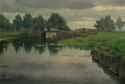 Lot 3045 - Frits Hubeek Dutch, 1884-1952 MARSH LANDSCAPE...