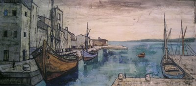 Lot 1025 - Charles Levier French, b.1920 HARBOR SCENE...
