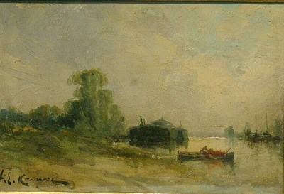 Lot 3021 - Continental School 19th Century BOATING ALONG...